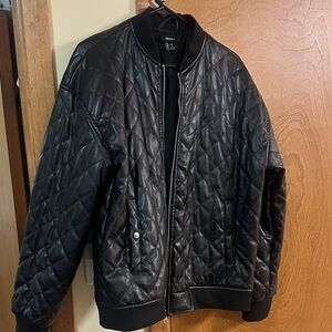 H&M Black Quilted Bomber Jacket